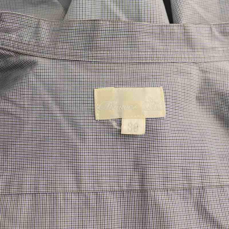 ドゥロワー コットンチェックスタンドフリルシャツ