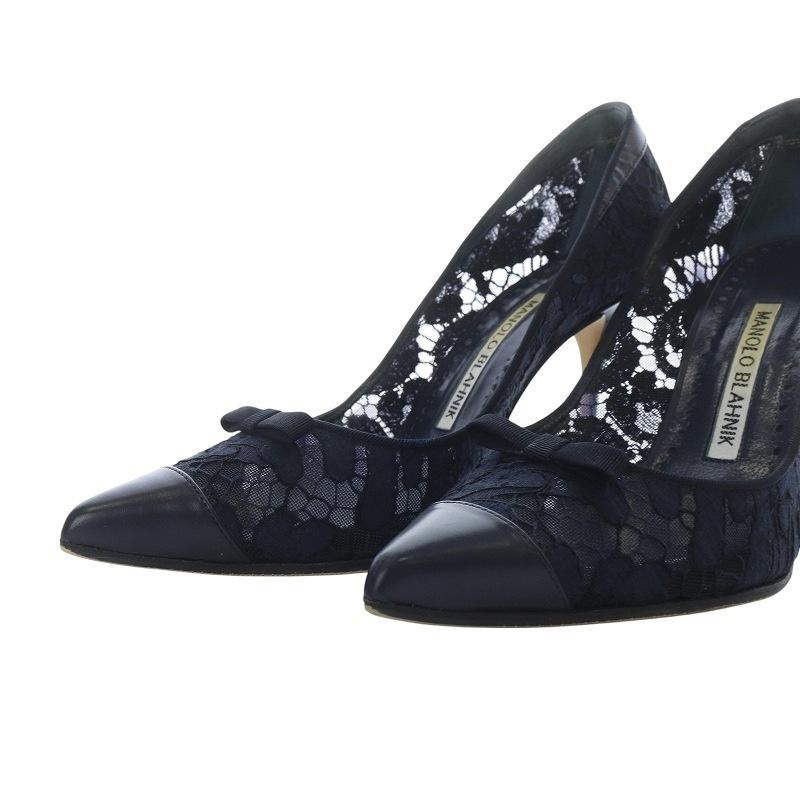 マノロブラニク MANOLO BLAHNIK パンプス ピンヒール ポインテッドトゥ  