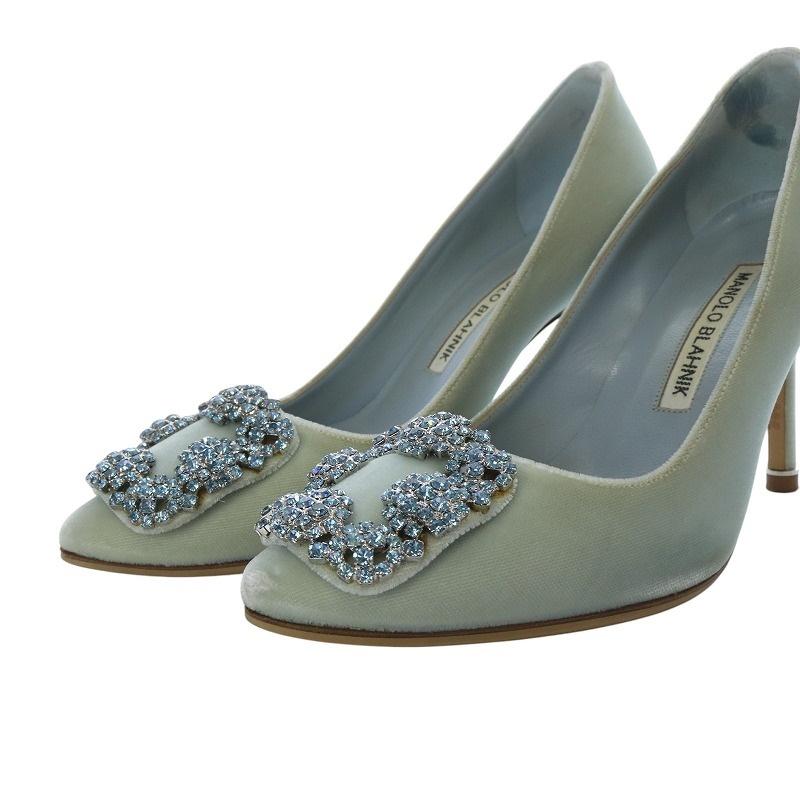 マノロブラニク MANOLO BLAHNIK Hangisi パンプス ピンヒール ベロア 