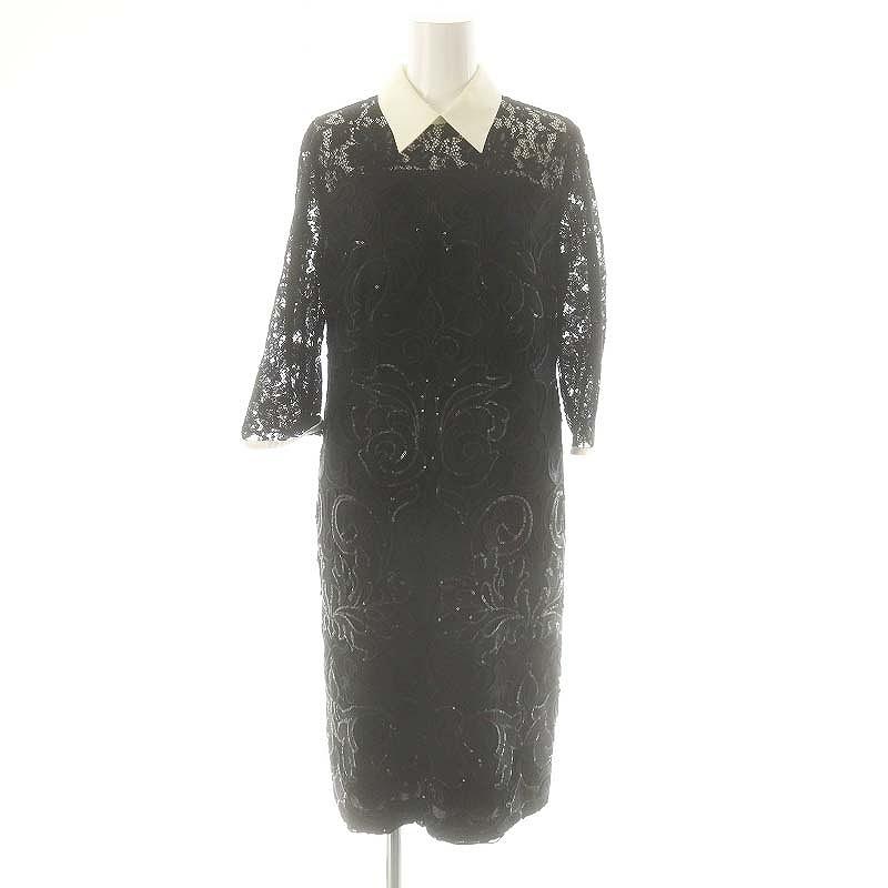 グレースコンチネンタル 黒のレースドレス 36 GRACE CONTINENTAL