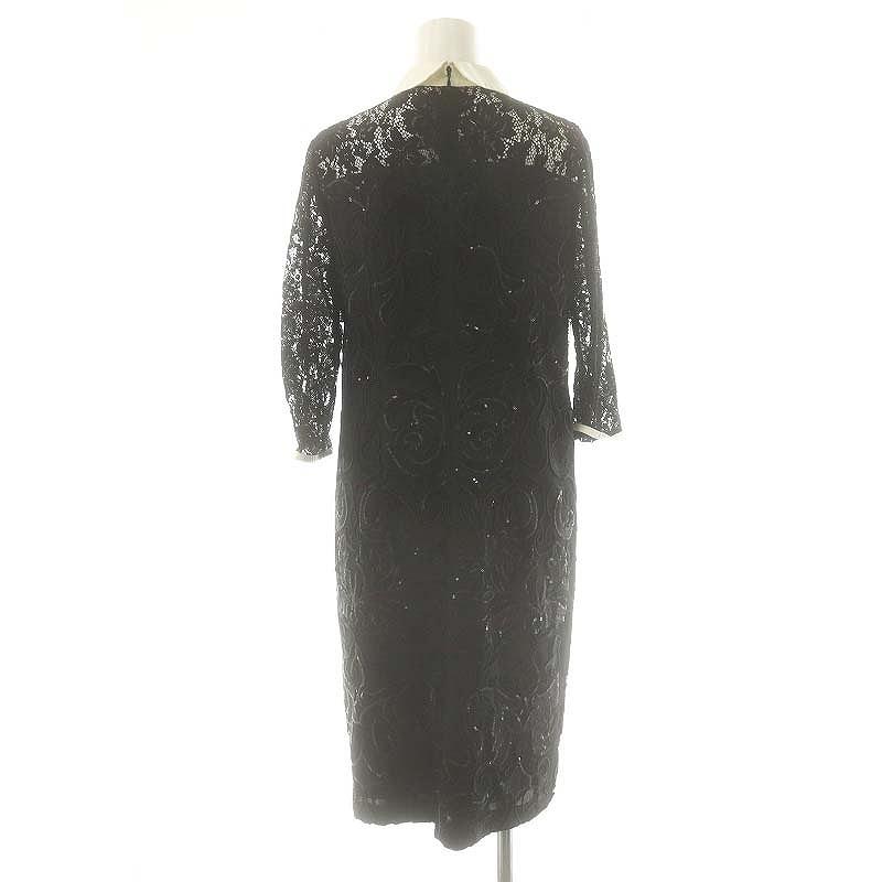 グレースコンチネンタル コード刺繍フレアドレス 36 ワンピース GRACE