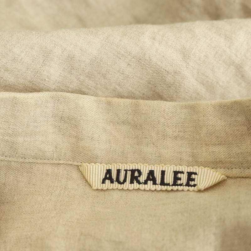 オーラリー AURALEE リネンギャバジンバンドカラーシャツ 長袖 1