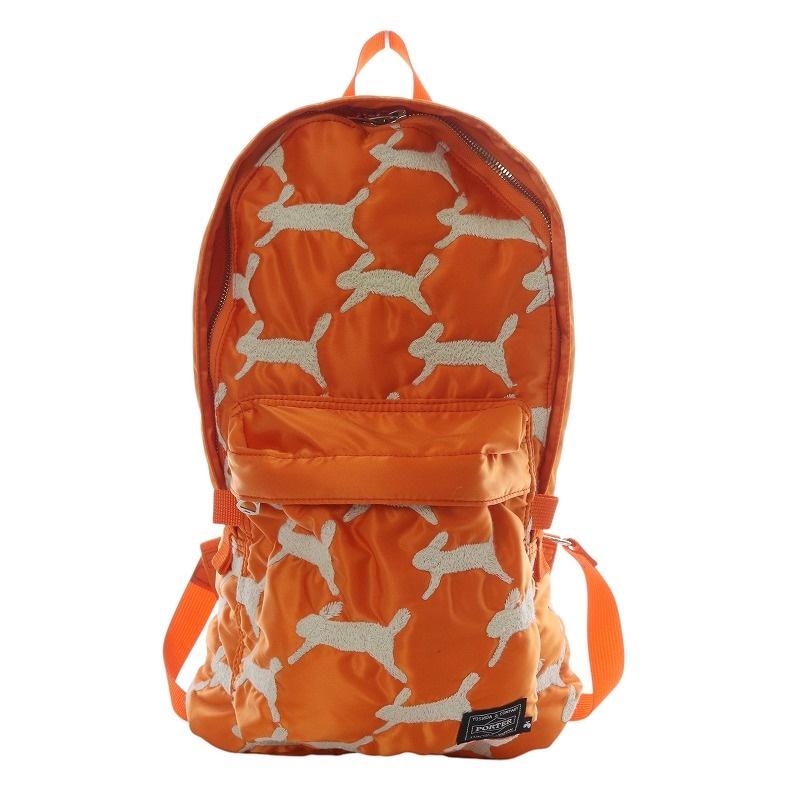 【中古】ミナペルホネン mina perhonen POTER 吉田カバン run run run DAYPACK リュック バッグ ナイロン オレンジ ミナペルホネン mina perhonen POTER 吉田カバン run DAYPACK リュック
