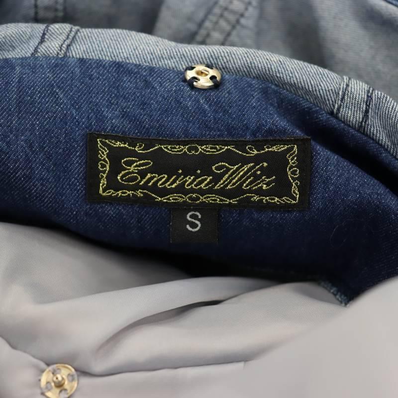 エミリアウィズ EmiriaWiz ファー付き デニムモッズコート フード S 青