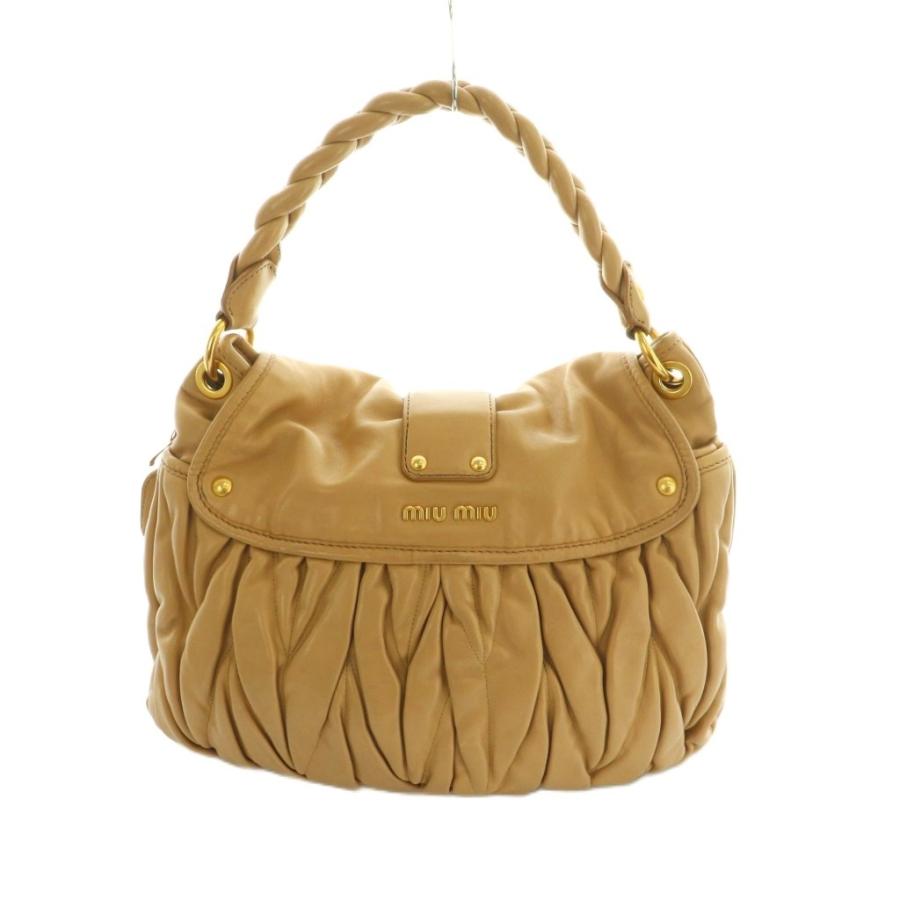 ミュウミュウ】ハンドバッグ ショルダー 2way クロスボディ ベージュ