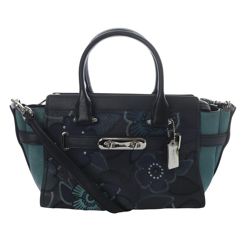 COACH（コーチ） スワッガー 27 フローラル スネークスキン バッグ 