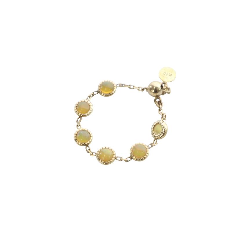 agete（アガット） オパールチェーンリング 指輪 K10 イエローゴールド