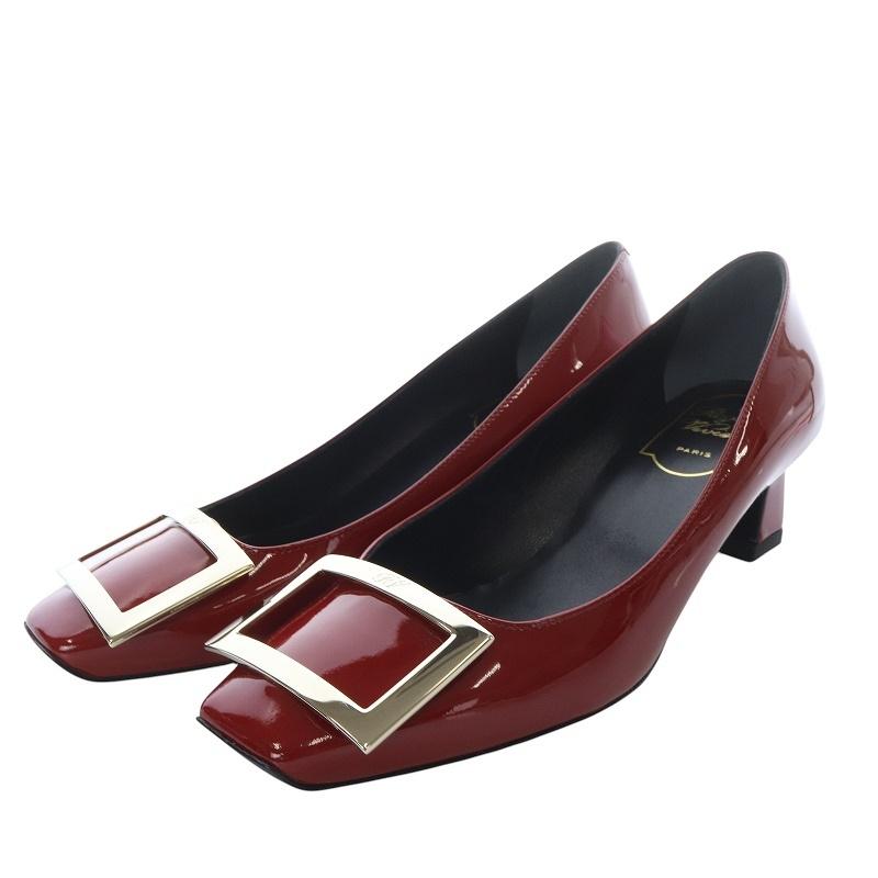 ROGER VIVIER パンプス スクエアトゥ エナメル 36.5 ROGER VIVIER