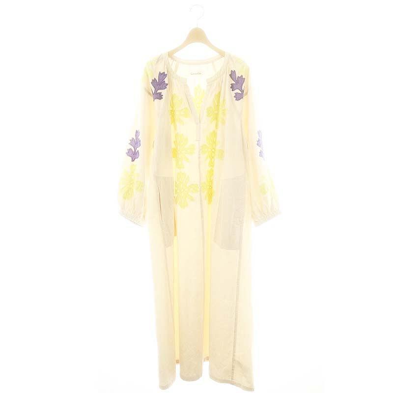 サラマリカ Sara mallika COTTON FLOWER PATCHWORK DRESS ワンピース M 
