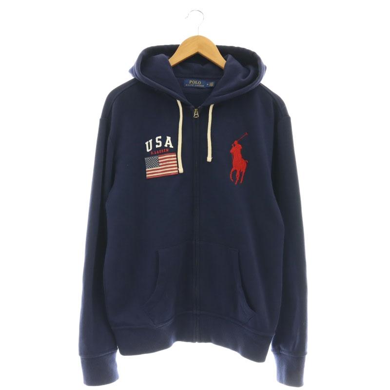 新品未使用☆ポロラルフローレン 紺 ジップアップジャケット 150 ロゴ刺繍 ポロ ラルフローレン POLO RALPH LAUREN パーカー ジャケット