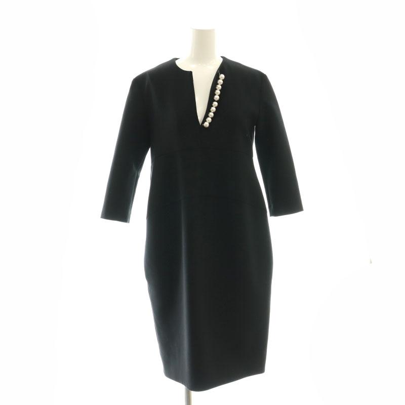 ヨーコチャン YOKO CHAN フェイクパールドレス ワンピース 七分袖 36