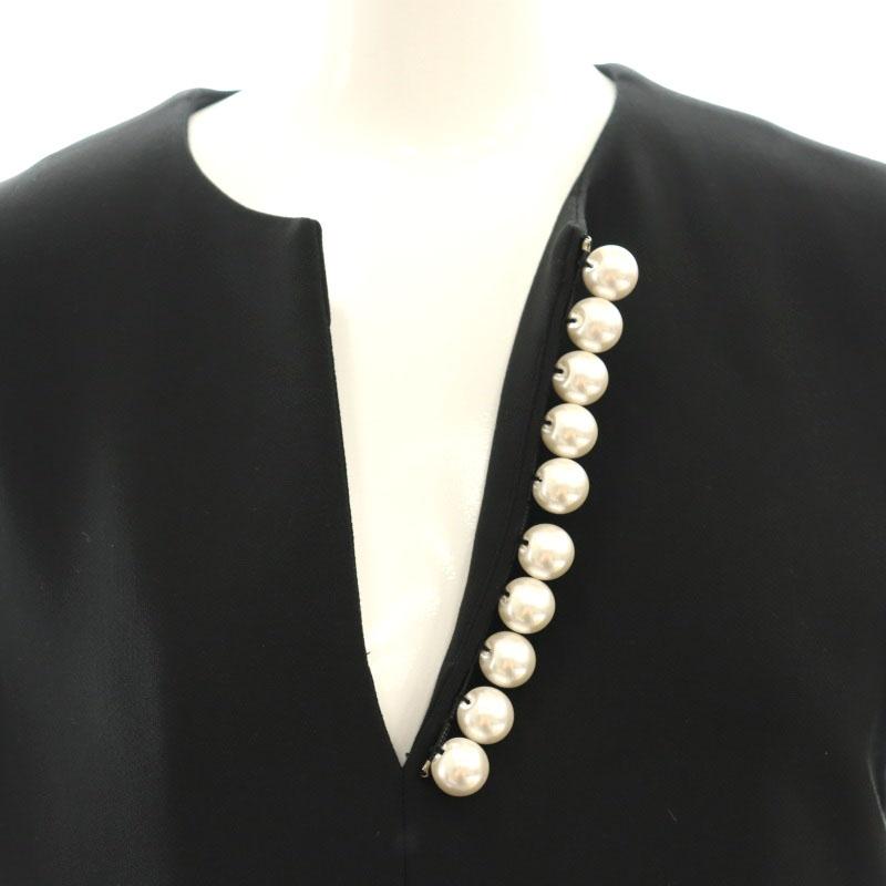 ヨーコチャン YOKO CHAN フェイクパールドレス ワンピース 七分袖 36