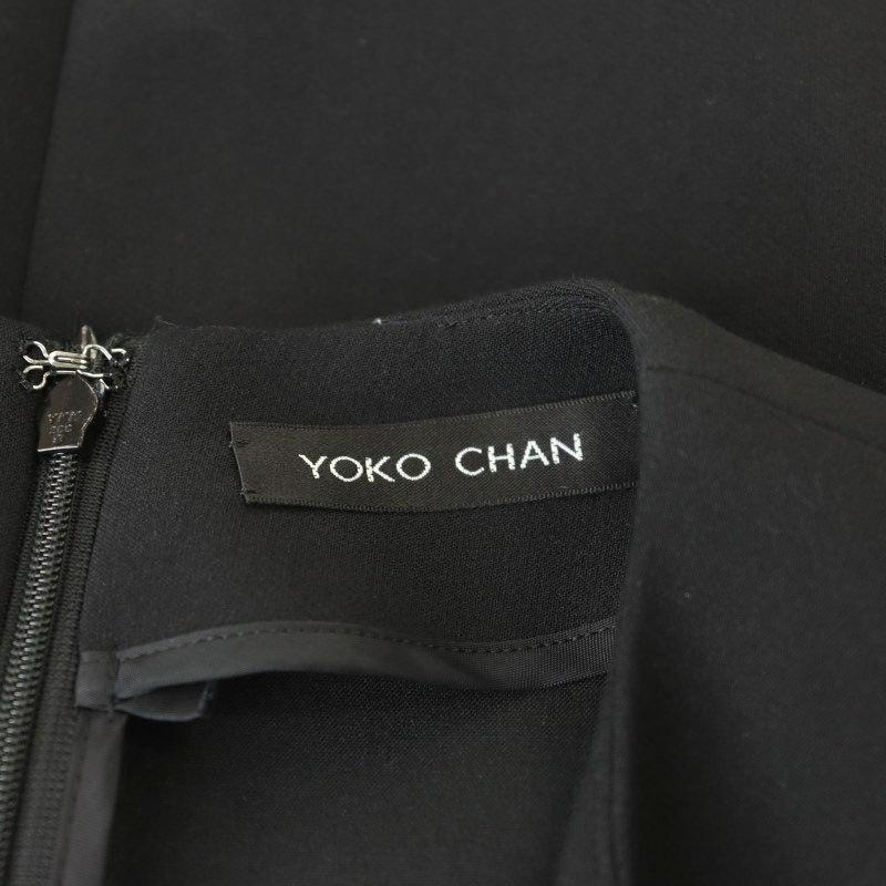 YOKO CHAN ブラック 七分袖ドレス 36 黒　パール　ワンピース ヨーコチャン YOKO CHAN フェイクパールドレス ワンピース 七分袖 36