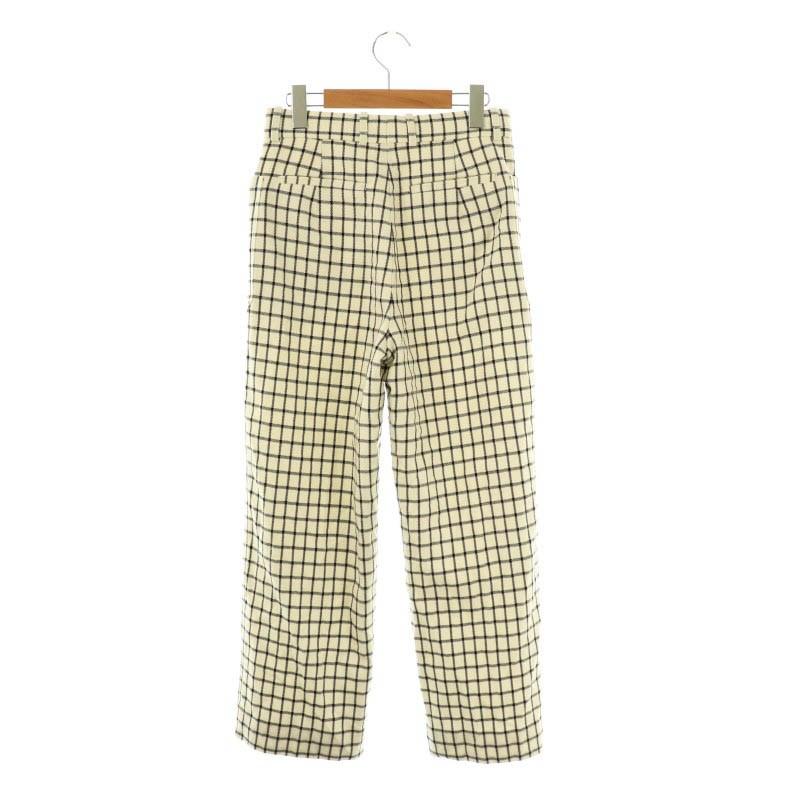 ブラミンク BLAMINK チェックスラックスパンツ ストレート ウール 34