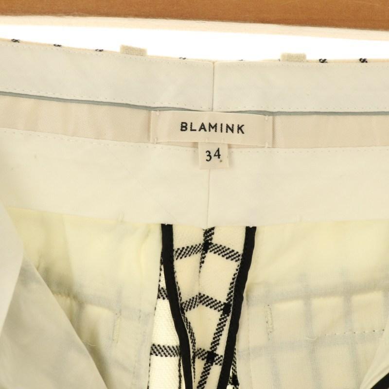 ブラミンク BLAMINK チェックスラックスパンツ ストレート ウール 34  
