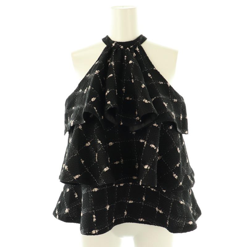 シェリエ sheller candy check tweed ruffle frill tops トップス 