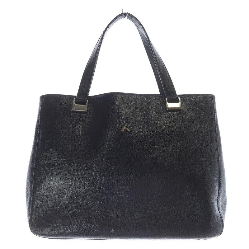 ほぼ未使用 キタムラkitamura ハンドバッグ トートバッグ ブラック Kitamura（キタムラ） レザー ロゴ トートバッグ ハンドバッグ 黒