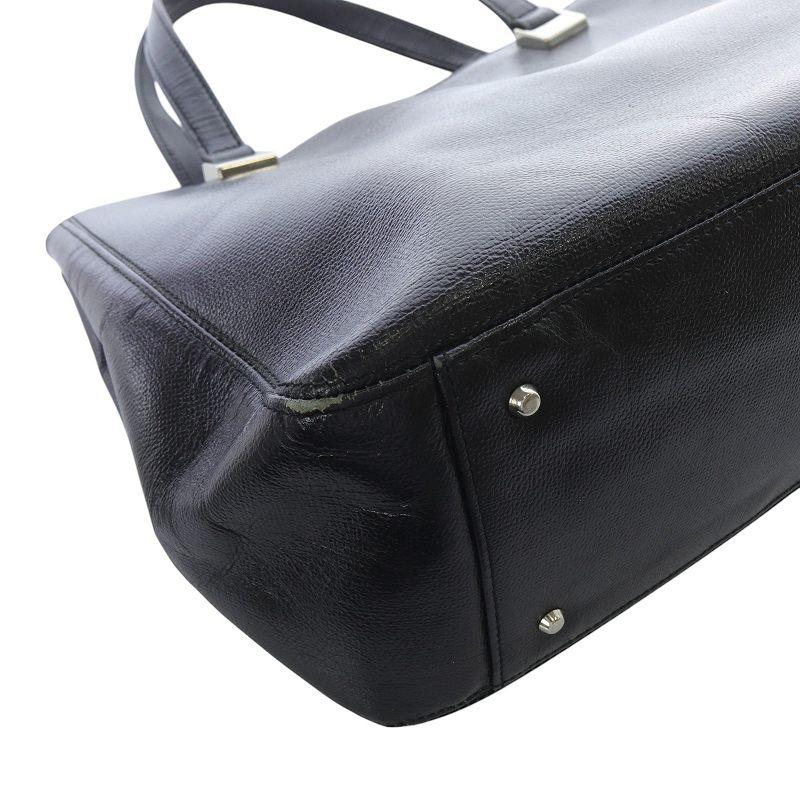Kitamura（キタムラ） レザー ロゴ トートバッグ ハンドバッグ 黒