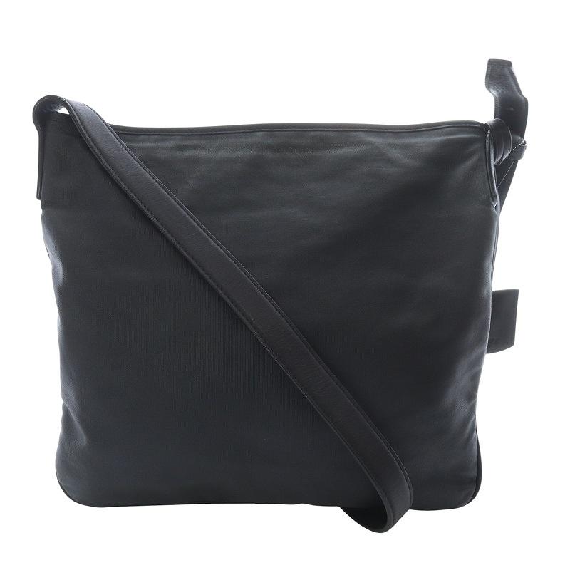 LOEWE（ロエベ） ヴィンテージ キャンバス レザー ショルダーバッグ 黒