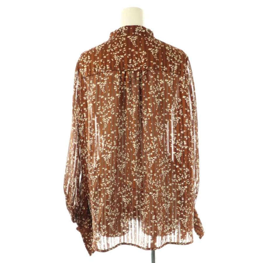 【中古】マメクロゴウチ  Mame Kurogouchi Pedicel Print Blouse ブラウス プルオーバー 花柄 1 ブラウン マメクロゴウチ Mame Kurogouchi Pedicel Print Blouse ブラウス プル