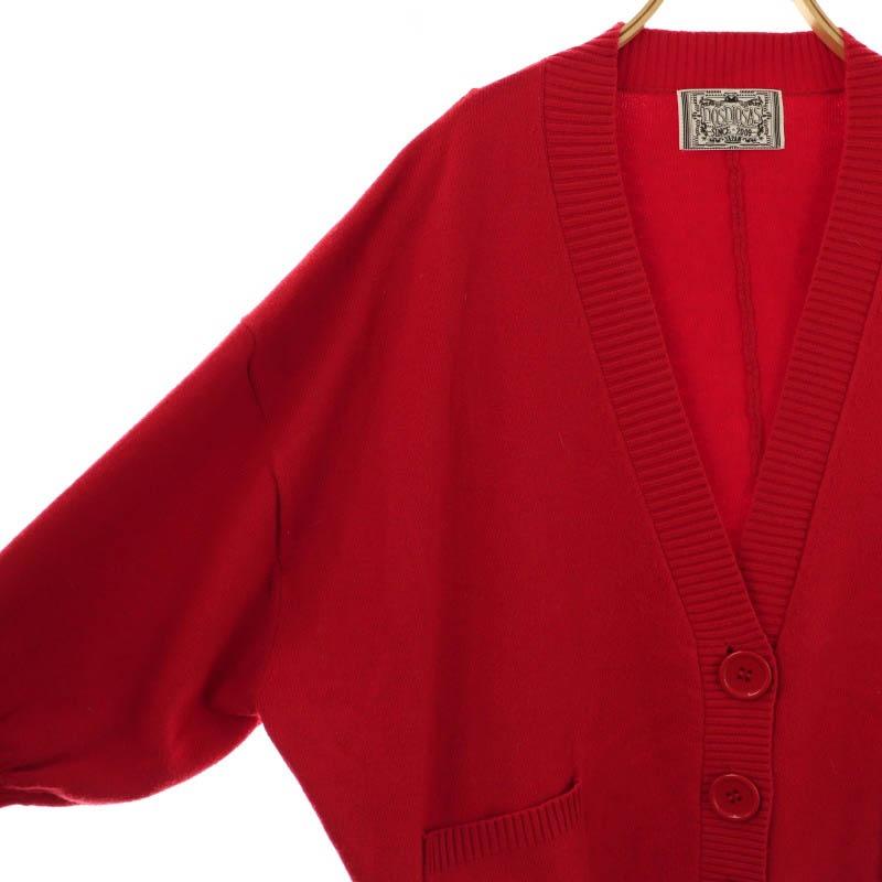 ドスディオサス DOS DIOSAS Vネック カーディガン ニット 長袖 38 赤