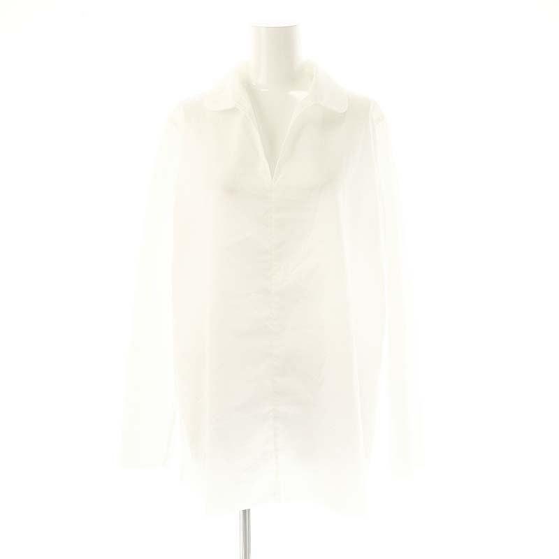 Curensologyカレンソロジー⭐︎ 新品コットンフラットカラーブラウス白 カレンソロジー Curensology コットンフラットカラーブラウス 長袖 F