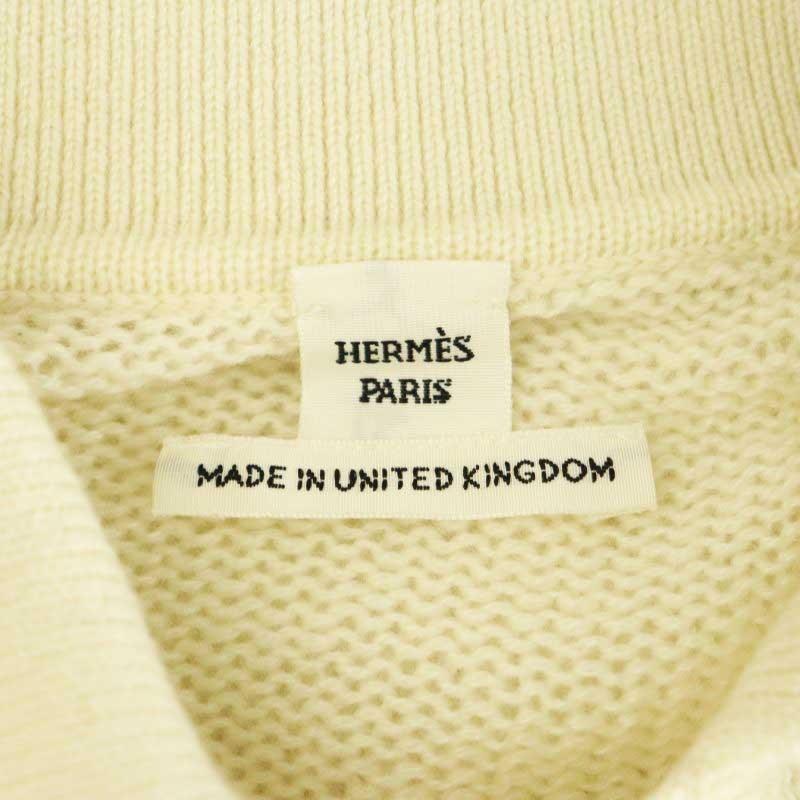 HERMES - エルメス PARIS 襟付きクロップドカーディガン ニット 長袖 34 HERMES（エルメス） HERMES PARIS 襟付きクロップドカーディガン