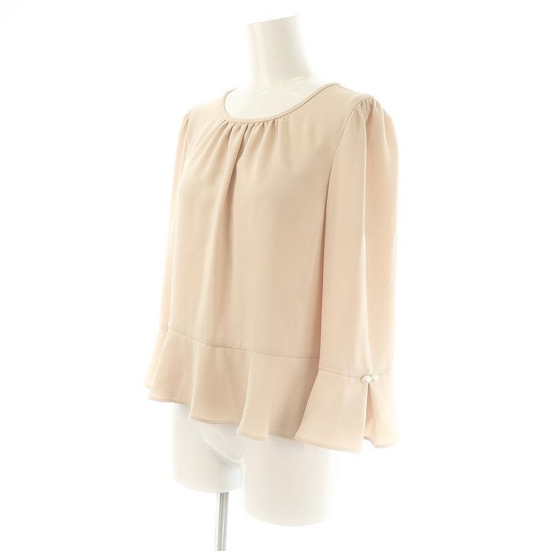M'S GRACY - エムズグレイシー 24SS 袖パール ティアードブラウス 38 ピンクベージュ エムズグレイシー M'S GRACY 24SS 袖パール ティアードブラウス 38