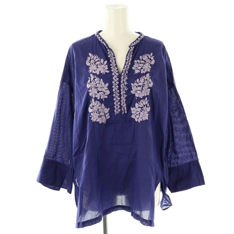 ヌキテパ コットン 刺繍ブラウス ne Quittez pas｜コットン ボーダー