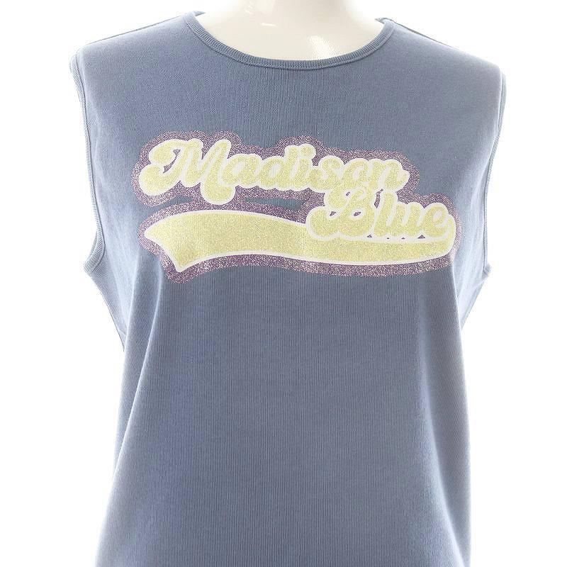 【中古】マディソンブルー 24SS GLITTER LOGO TANK タンクトップ ラメプリント 01 青 /MI ■OS ■SH レディース マディソンブルー MADISONBLUE 24SS GLITTER LOGO TANK タンクトップ