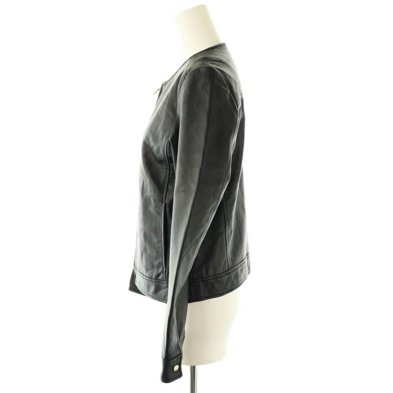 クミキョク 組曲 KUMIKYOKU ラムレザーノーカラージャケット ジップ