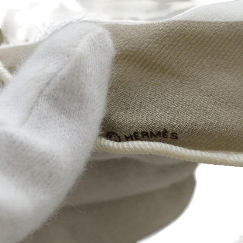 HERMES（エルメス） ロザンジュ PM スカーフ シルク ベージュ ホワイト