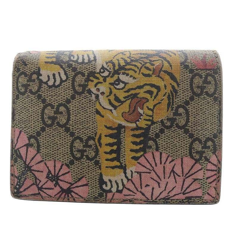 GUCCI グッチ GGスプリーム ベンガル タイガー コンパクトウォレット