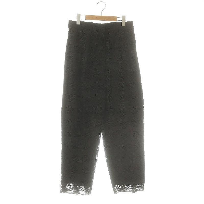 ebure、刺繍レース、ブラックカジュアルパンツ、36 ebure、刺繍