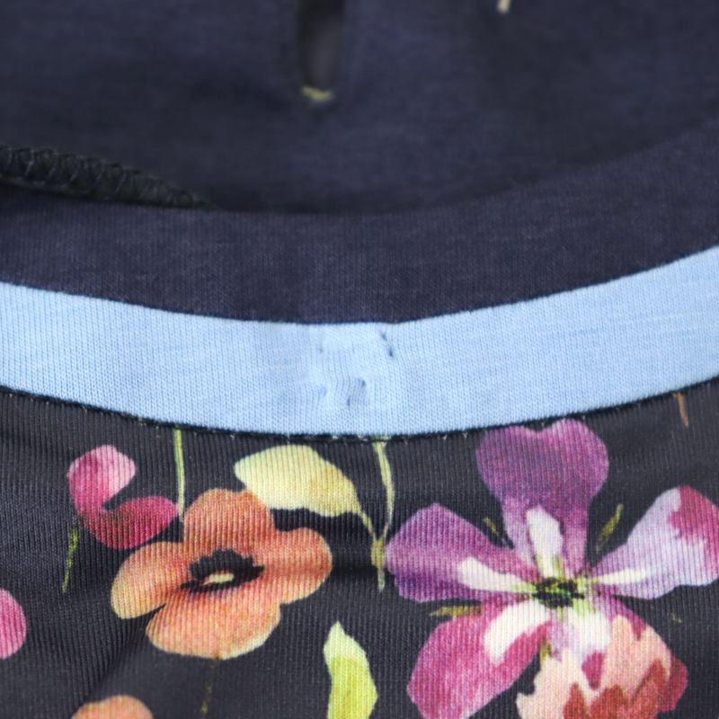 スーパービューティ Super Beauty 花柄 ワンピース 44 紺 マルチカラー