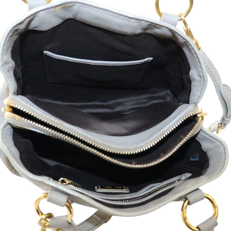 新品MIUMIU ２wayトートバッグ RR1945 POMICE(グレー系) miu miu（ミュウミュウ） miumiu 2way トートバッグ ショルダー ロゴ