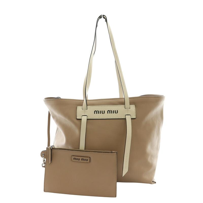 miu miu（ミュウミュウ） miumiu GRACE LUX ロゴ トートバッグ ポーチ 