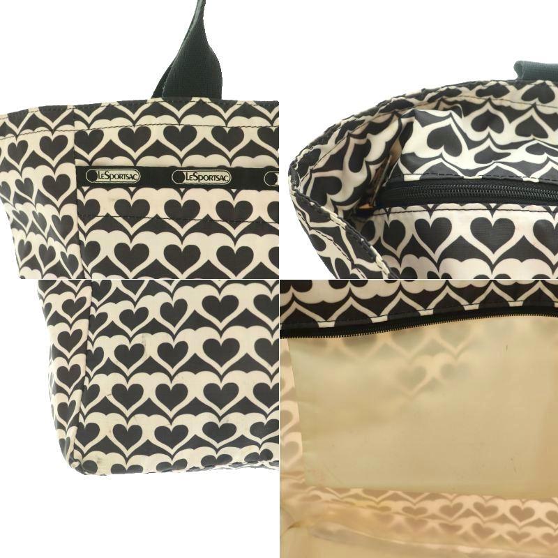 LeSportsac（レスポートサック） トートバッグ ハート柄 黒 ライト