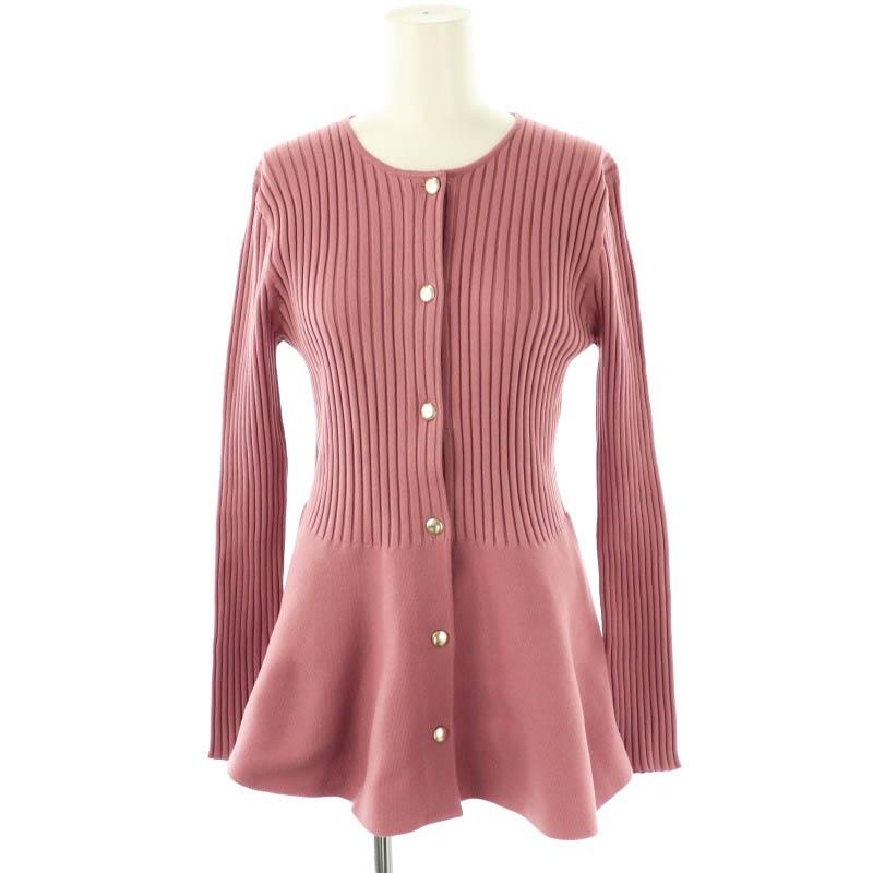 PLST - プラステ 24AW ホールガーメントペプラムカーデイガン ニット 長袖 S プラステ PLST 24AW ホールガーメントペプラムカーデイガン