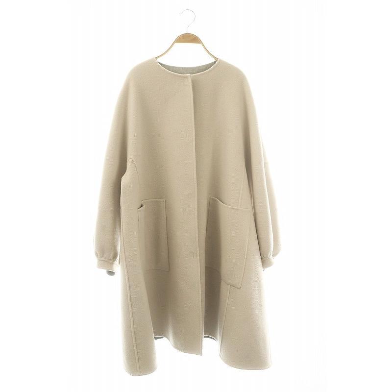 アドーア ADORE 24AWカシミヤ混2TONEリバーノーカラーコート  