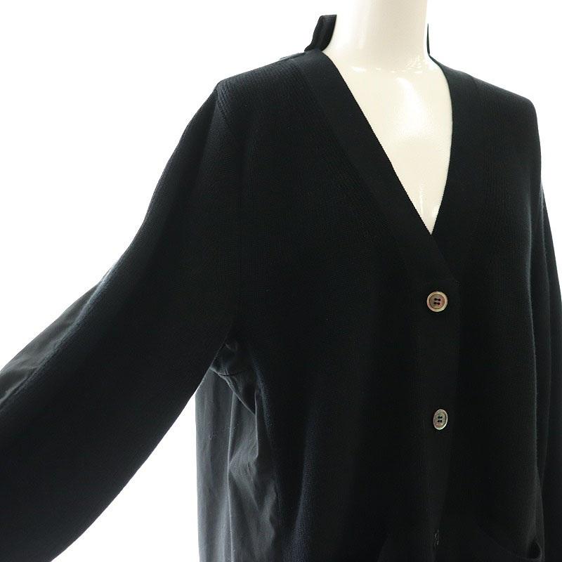 【中古】サカイ sacai 23SS Knit×SatinCardigan カーディガン 2 アイボリー 23-06500 /DO ■OS レディース サカイ sacai SCW-013 ドッキング シャツカーディガン ニット 2 黒 /MI