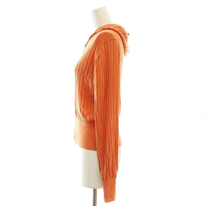 シクラス CYCLAS フード ジップカーディガン シルク S オレンジ /SS