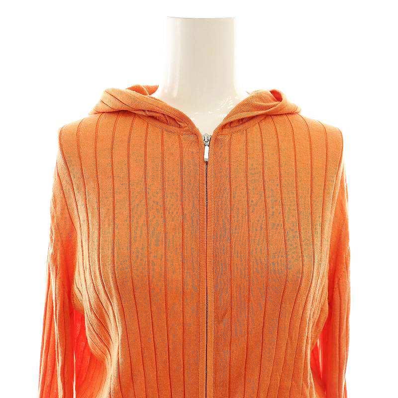 シクラスカーディガンS シクラス CYCLAS フード ジップカーディガン シルク S オレンジ