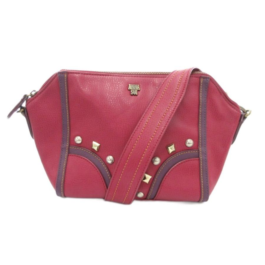 ANNA SUI（アナスイ） ショルダーバッグ スタッズ レザー ピンク /AE 