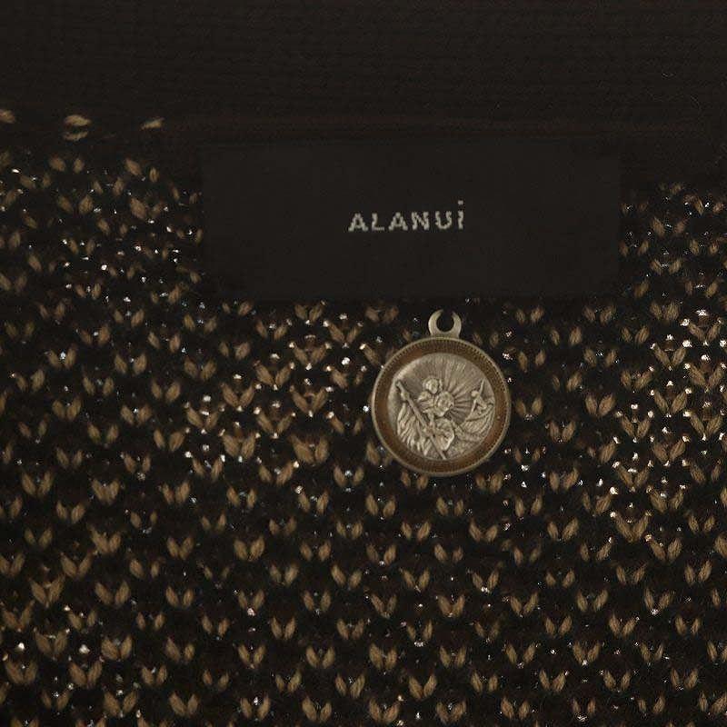 アラヌイ ALANUI ヴァージンウール総柄カーディガン ニット S ブラウン 