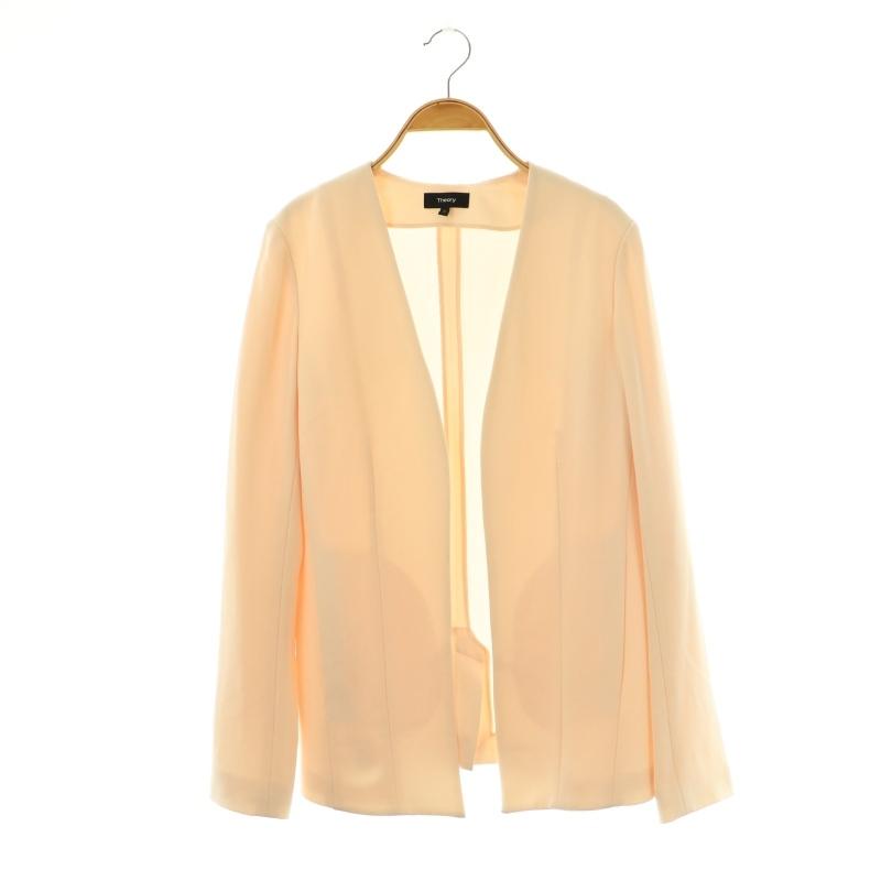 セオリー　ノーカラージャケット　Tailor Crepe theory（セオリー） Theory MOTT.CREPE OPEN.FRONT.BLAZER ノーカラー