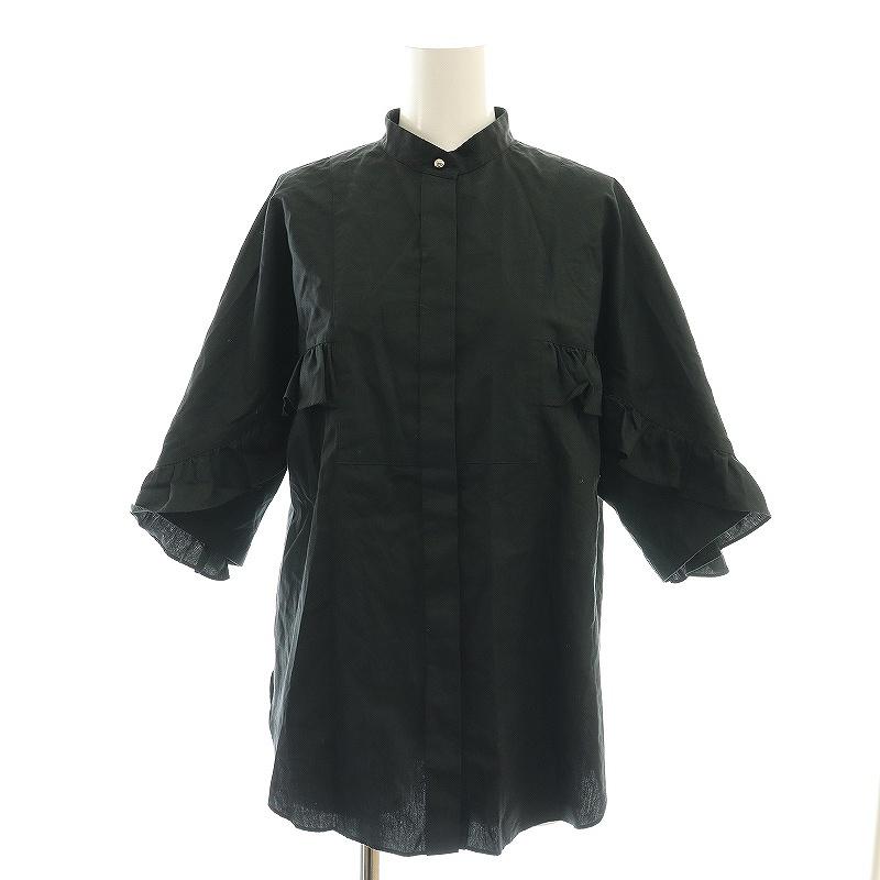 アルアバイル allureville 23SS ブロード切替フリルブラウス 五分袖 