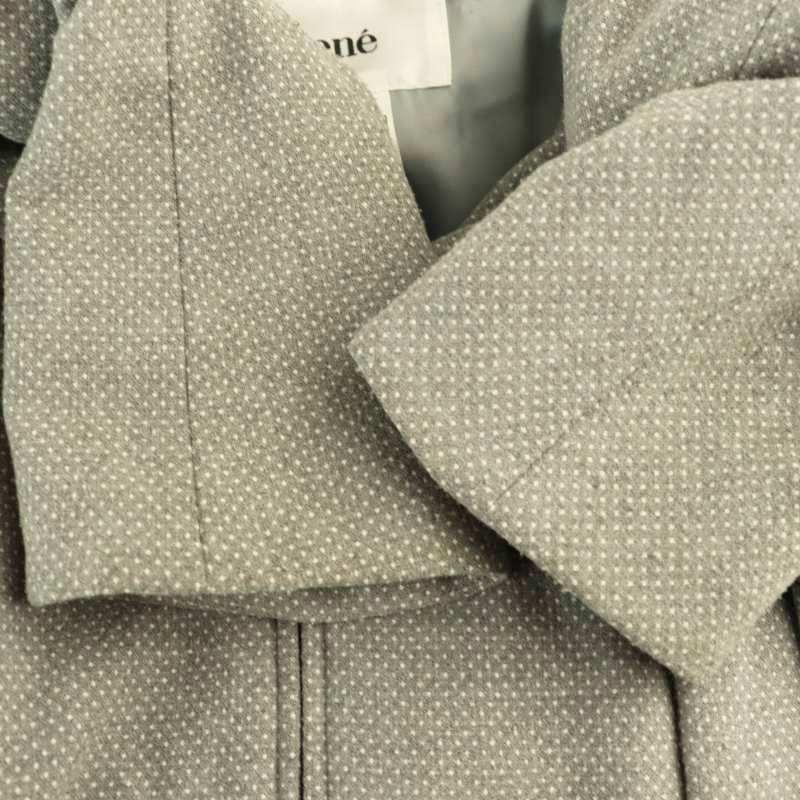 Rene（ルネ） ドット柄中綿ジップコート フード 38 グレー /MI □OS