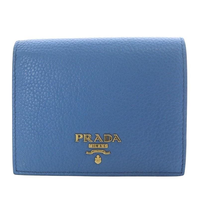 現行モデル・希少　PRADA プラダ 二つ折り財布 コンパクトウォレット PRADA プラダ 財布 二つ折り コンパクトウォレット レザー