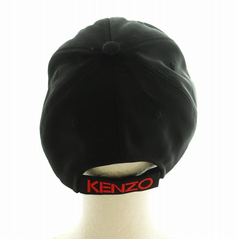 希少モデル★KENZO ライオン刺繍 ブラックキャップ　光沢 希少モデル☆KENZO ライオン刺繍 ブラックキャップ 光沢